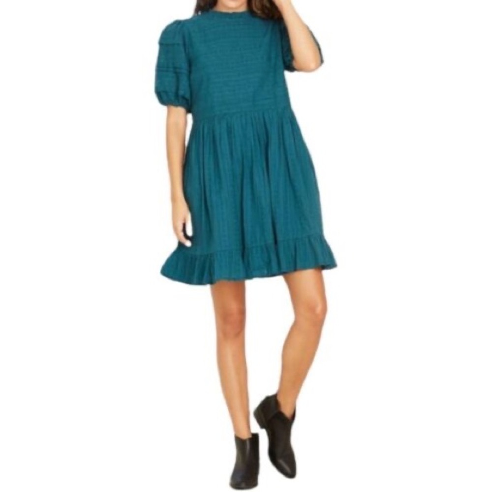 Universal Thread Puff Sleeve Embroidered Eyelet Dress - Picture 2 of 4